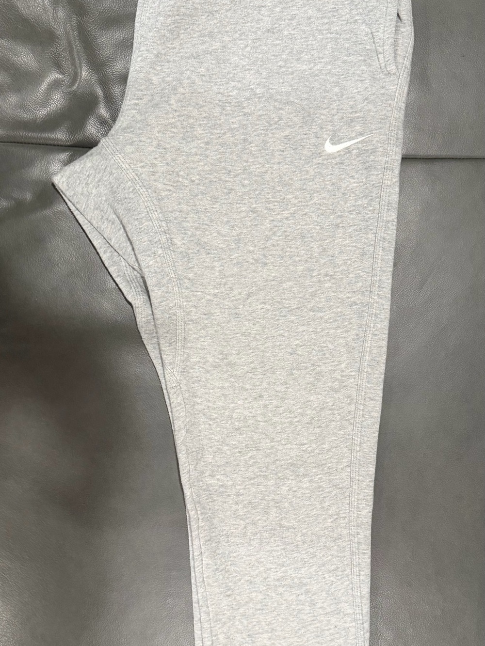 Nike Light Gray Men's Jogger Sweatpants with White Swoosh